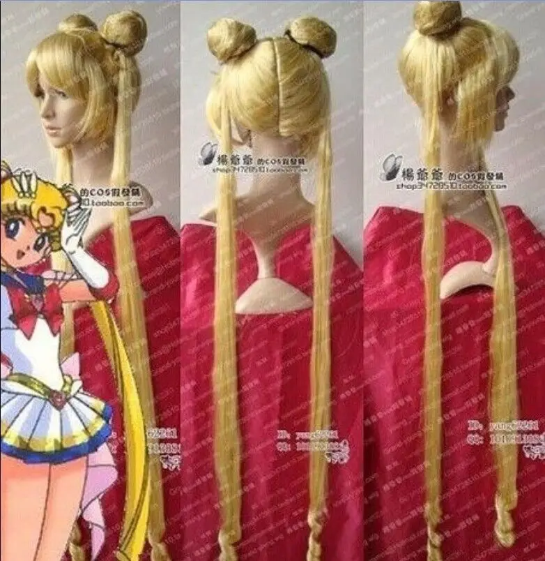 

Sailor moon ainme New Mixed golden heat-resistant Cosplay wig