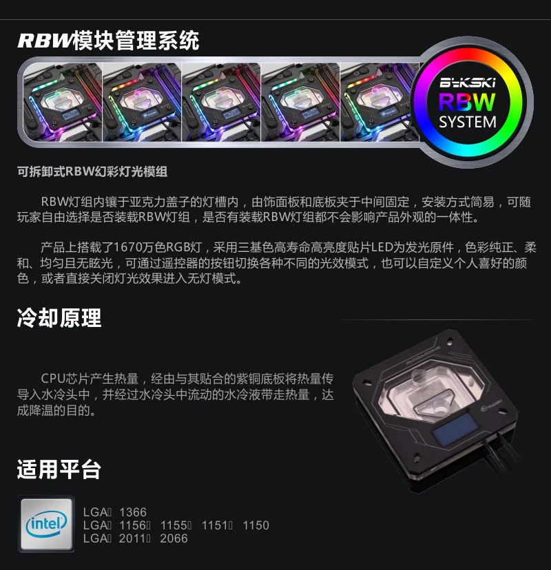 Bykski Процессор воды блок для Intel LGA 1150/1151/1155/1156/1366/2011/2066 I7 Температура цифровой дисплей кулер для воды