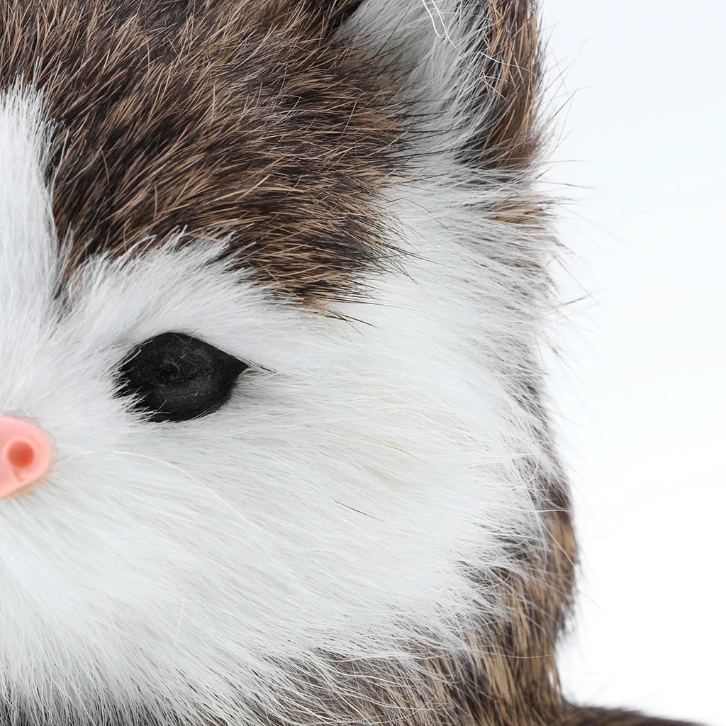 Simulation Faux Fur Horse/ Cat Model Kids Educational Toy Handicraft Collection Home Ornament