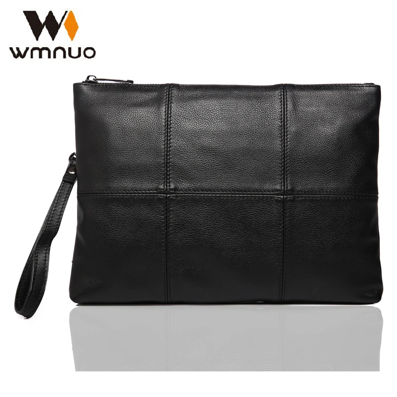 

Wmnuo Brand Clutches Men Genuine Leather Envelope Bag Sheepskin Stitching Male Wallet Business Bags Famous Designed High Quality