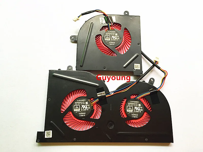 Вентилятор для процессора ноутбука для MSI GS63VR MS-17B1 17B2 16K2 16K3 GS73 GS62 Stealth Pro Процессор охлаждающий вентилятор GPU - Цвет: one pair