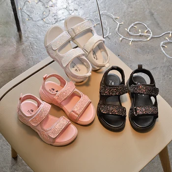 

Sequins Children's Sandals 2018 Summer New Girls Sandals Student Beach Shoes Boys Sandals