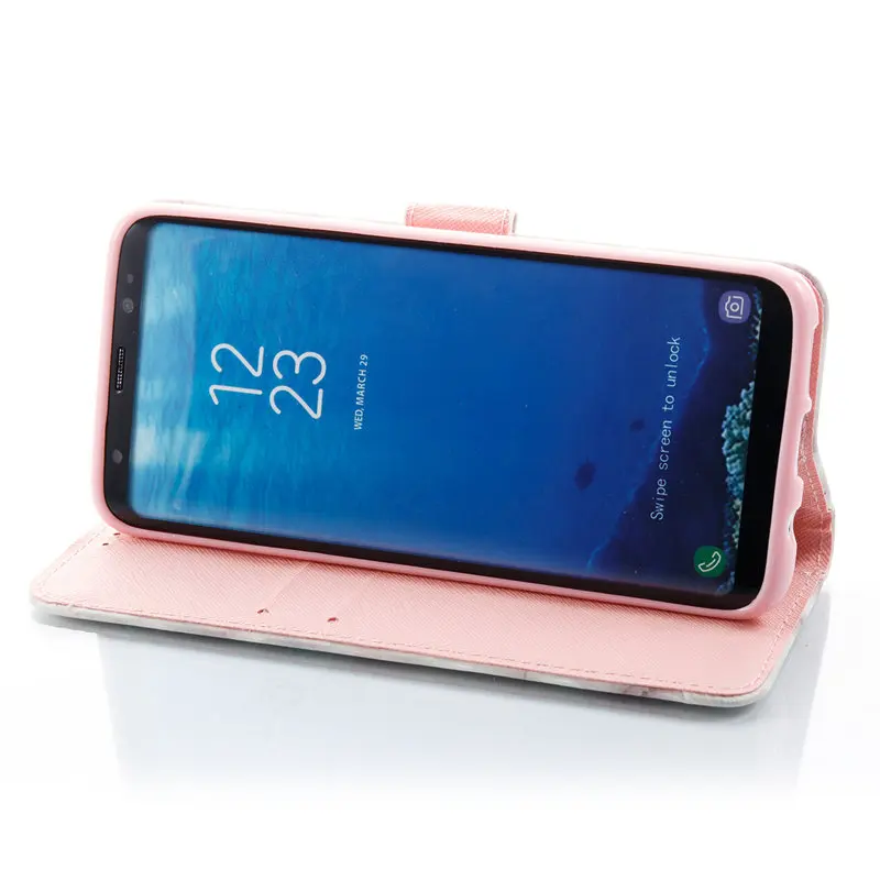 Кошелек Чехол для samsung Galaxy S8 S 8 G950 G950F G950FD Мрамор Краски кожаный чехол плюс g955F Флип