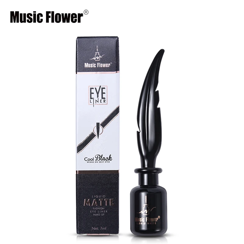 

Music Flower Makeup Cosmetics Feather Ink Black Waterproof Eyeliner Liquid Matte Eye Liner Quick Dry Smudge-proof