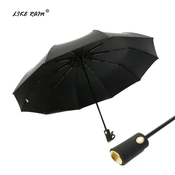 

LIKE RAIN Brand Large Folding Umbrella Men Business Automatic Umbrella Rain Women Double 10K Windproof Strong Umbrellas UBY34