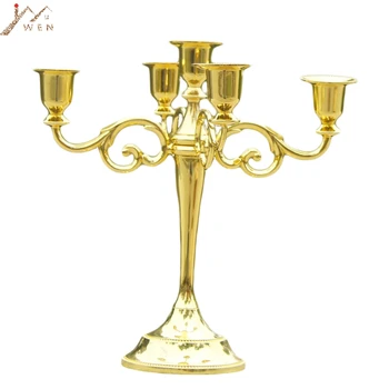

IMUWEN 4 Color Metal Candle Holder 5-Arms Candlestick Tabletop Candle Stand Wedding Decoration Candelabra Home Decor Candelabrum
