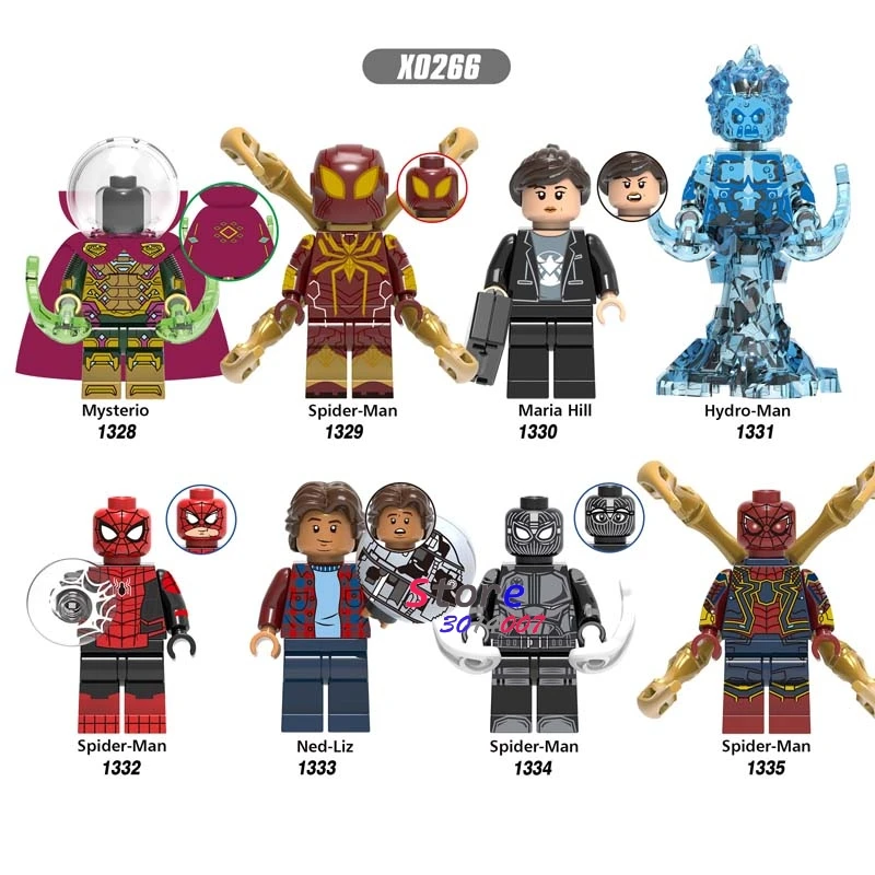 

Single Marvel Movie Spider-Man Far From Home Mysterio Maria Hill Ned Liz Hydro Man Spiderman building blocks Kids Toys