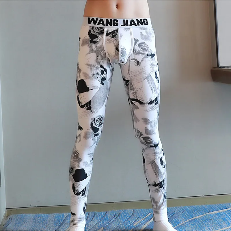 Новинка WJ Men'Long johns термобелье с низкой посадкой плотные теплые кальсоны для