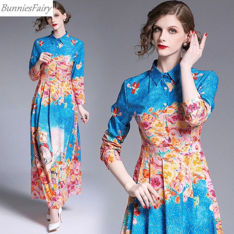 BunniesFairy 2019 лето осень женское элегантное винтажное ретро платье с героями