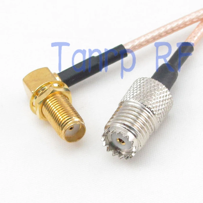 

2PC 20CM Pigtail coaxial jumper cable RG316 extension cable 8INCH MINI UHF female to SMA jack right angle RF adapter connector