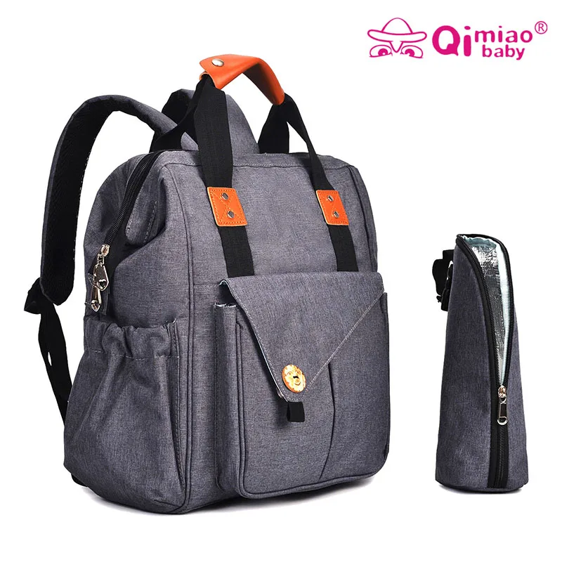 

Qimiaobaby Fashion Mummy Maternity Bag Multi-function Diaper Bag Backpack Nappy Baby Bag with Stroller Straps for Baby Care