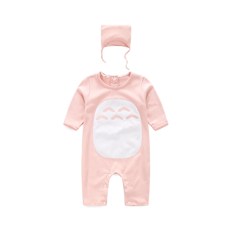 Для маленьких девочек и одежда для мальчиков милые животные Тоторо Детский костюм Bebes детские комбинезоны с капюшоном - Цвет: pink