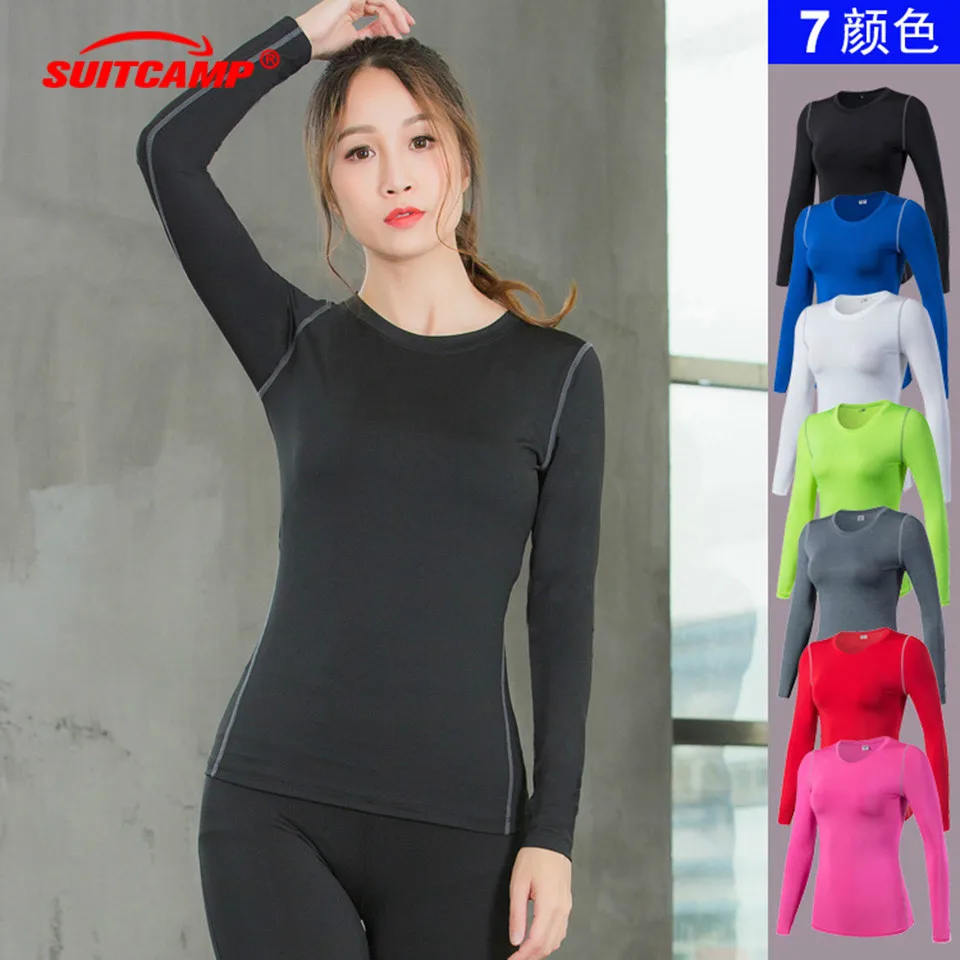 

Woman T Shirt Compression Tights Women's T-shirt Quick Dry Long Sleeve T-shirts Fitness Women Clothes Tees & Tops