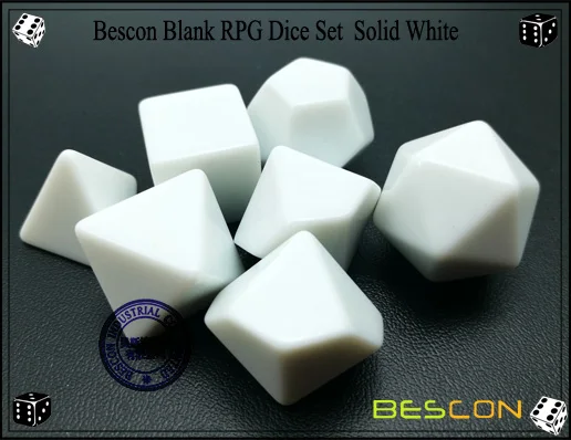 Bescon пустой многогранный набор костей для ролевых игр 42 шт. набор для художников, сплошной черный и белый цвета в комплекте 7, 3 комплекта для каждого цвета