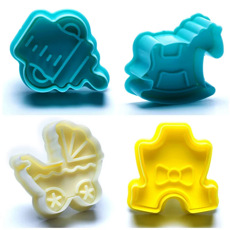 

1Set 3D Baby Clothes Shower Hand Press Stamp Biscuit Cookie Plunger Cutter Mold #356