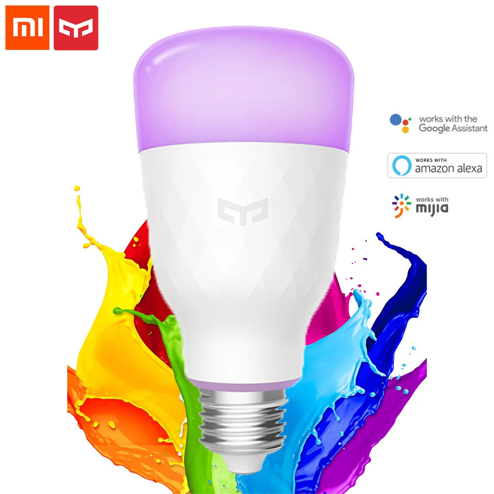 Оригинальная умная Светодиодная лампа Xiaomi Yeelight 800 люмен 10 Вт E27 лимонный цвет для