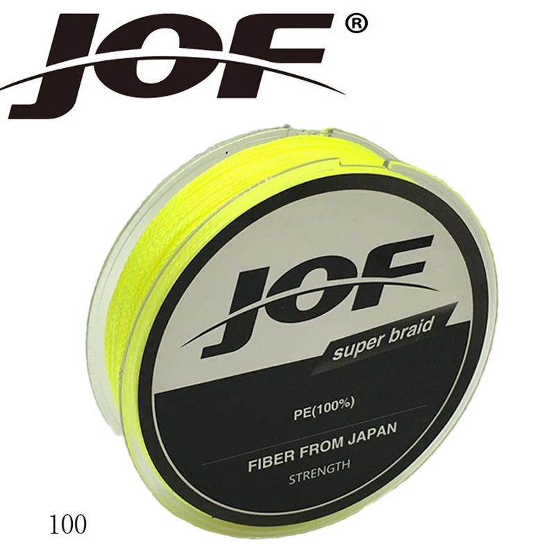 

JOF 4 Strands 100M PE Braided Fishing Line Multifilament Wire White/Yellow/Blue 12-100 LB carp Fishing Wire Fishing Accessories