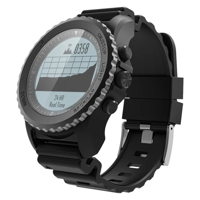 Tinymons S968 gps отслеживание Смарт-часы мужские водостойкий браслет bluetooth браслет пульсометр мульти-спортивный браслет - Цвет: Black