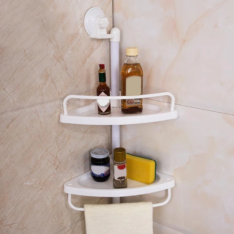 شوانغ تشينغ المنزل يقيم مزدوجة سوبر الإبداعية الحمام الالتصاق الرف الرف المطبخ الزاوية من رفوف التخزين 1907