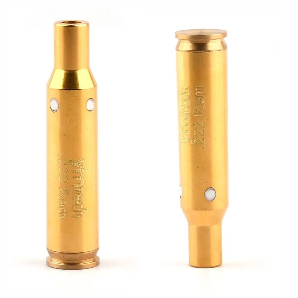 222REM Red Dot laser Bore sight Calibrator Brass Cartridge Boresighter&Battery 