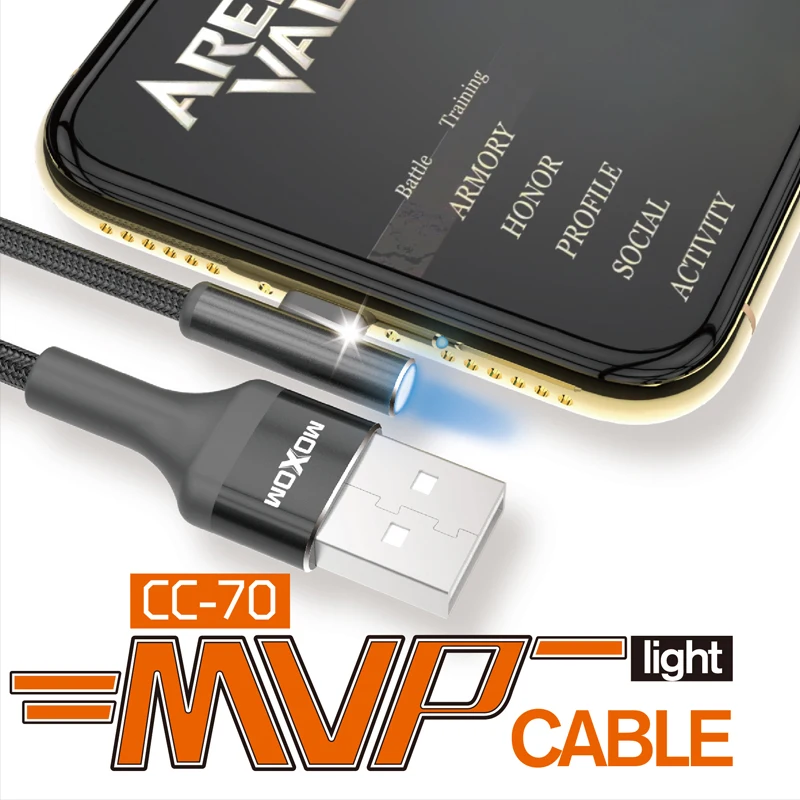 USB кабель MOXOM Type C игровой для iPhone X XR XS Max 8 7 6 Plus быстрой зарядки 5 мобильный телефон