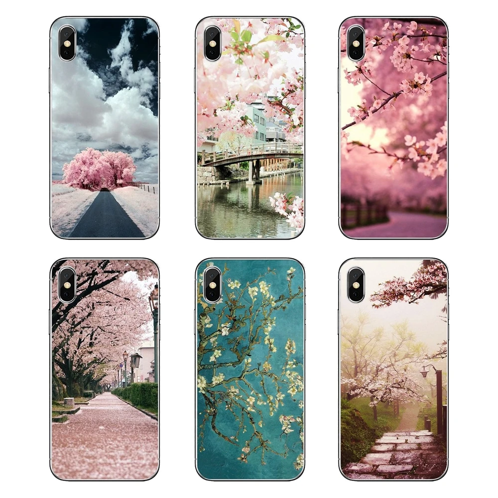 Для Samsung Galaxy A5 A6 A7 A8 A9 J4 J5 J7 J8 2017 2018 Plus Prime Flower Japan Anime цветки сакуры розовые