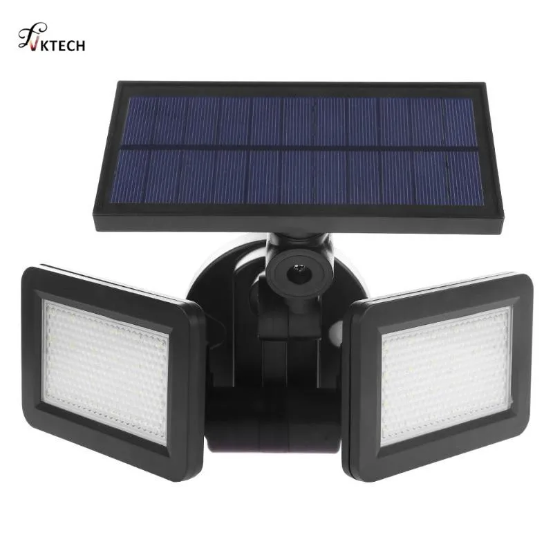 

48LED Dual Head Solar Light Radar Sensor Spotlight Waterproof Outdoors Solar Garden Light Super Bright Yard Flood LED Lamp
