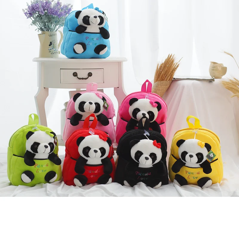 

Hot 2019 New Plush Panda Doll Backpack Plush Animal Bag Toddler Kindergarden Cute Schoolbag Kids Bag Kawaii Panda Toy kids gift