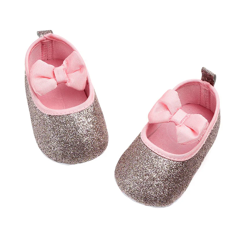 

Baby Girls Shoes First Walkers PU Newborn Solid Soft Soled Non-slip Footwear Baby Shoes Princess Party Gift 0-12M new