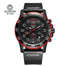 OCHSTIN 2017 New Luxury Brand Men Fashion Sports Watches Men’s Quartz Chronograp Clock Man Leather Strap Business Wrist Watch