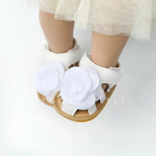 Летнее платье принцессы детская обувь для младенцев с цветочным принтом для маленьких девочек, мягкая подошва обувь для малышей Босоножки Non-slip во-первых не начавших ходить, на возраст от 0 до 18 месяцев