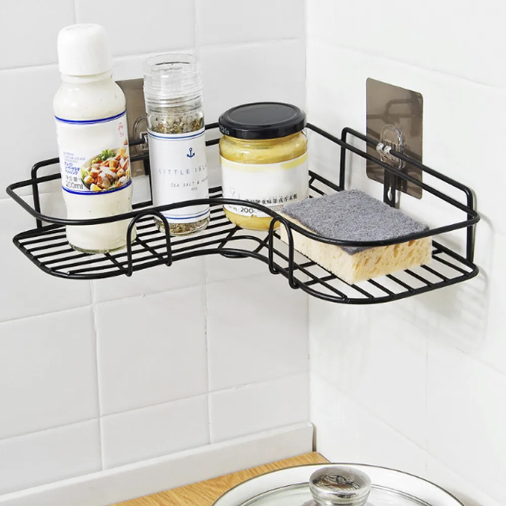 

Triangle Storage Rack Bathroom Corner Kitchen Trace Free Hanging Iron Triangulation Storage Rack Bathroom Storage Rack Holder
