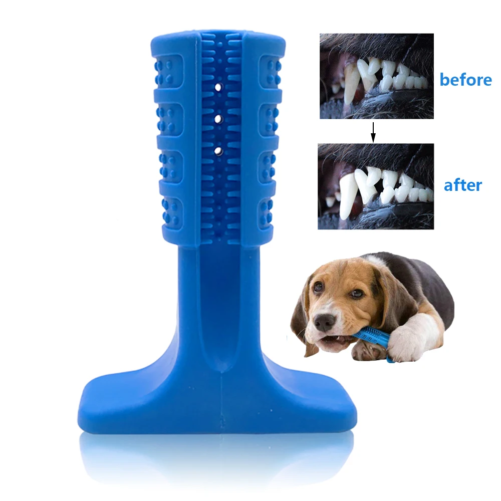 

Silicone Dog toothbrush pet toy pet dog chewing toy Teddy Small Dog Toothbrush Stick Perfect Dog Teeth Care Products Cleaning Mo