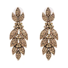 4 цвета Новинка хорошего качества модные серьги модный хрусталь винтажные листья серьги для женщин ювелирные изделия заводская цена