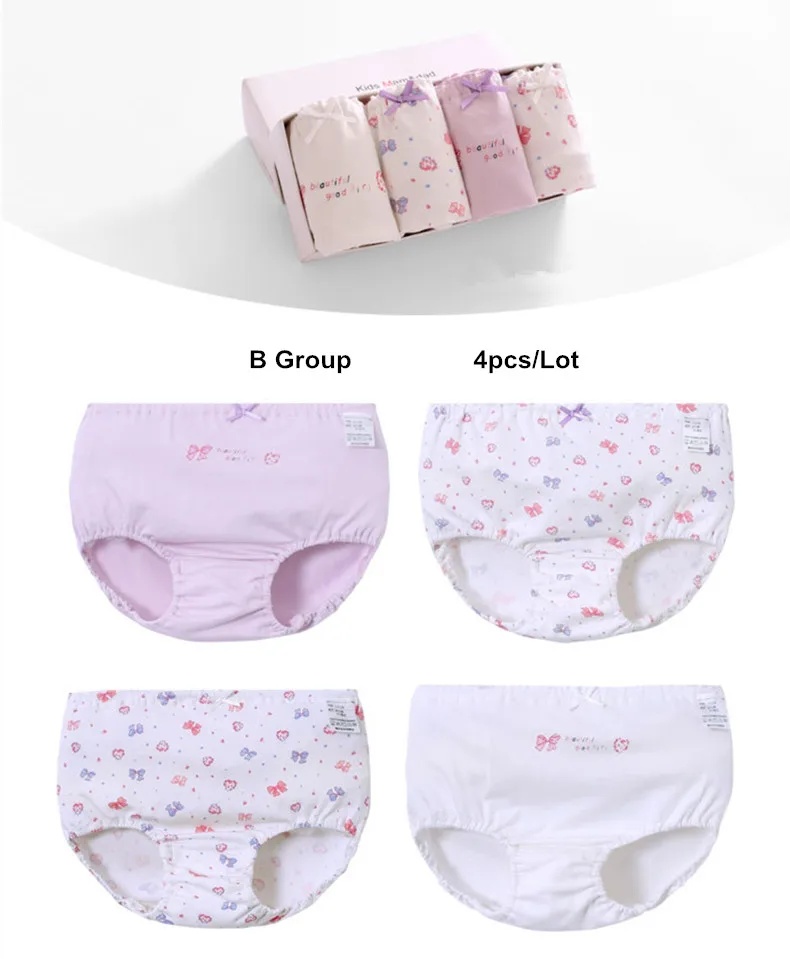 Child Girl Cotton Underwears Briefs 4pcs 11