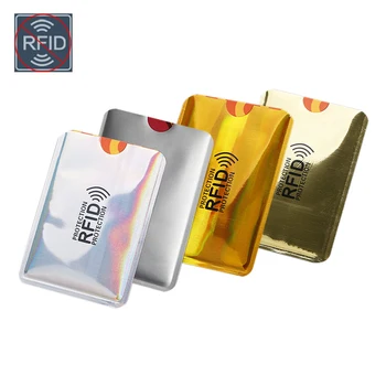 

9*6.3cm Anti Rfid Wallet Blocking Reader Lock Bank Card Holder Id Bank Card Case Protection Metal Credit NFC Holder Aluminium