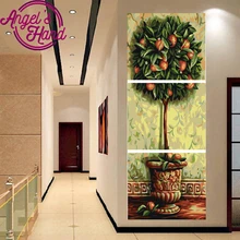 Из серии "сделай сам" Фото, 5D DIY алмазная живопись "3 шт./компл. деньги дерево" 3D полная квадратная Алмазная вышивка крестом картины Домашний декор