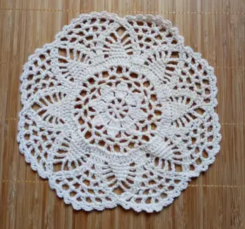 

New Cotton Crochet Placemats Cup Pad Mug Coasters Kitchen Mat Place Mats Doily 20cm Round Placemat For Dining Table Accessories