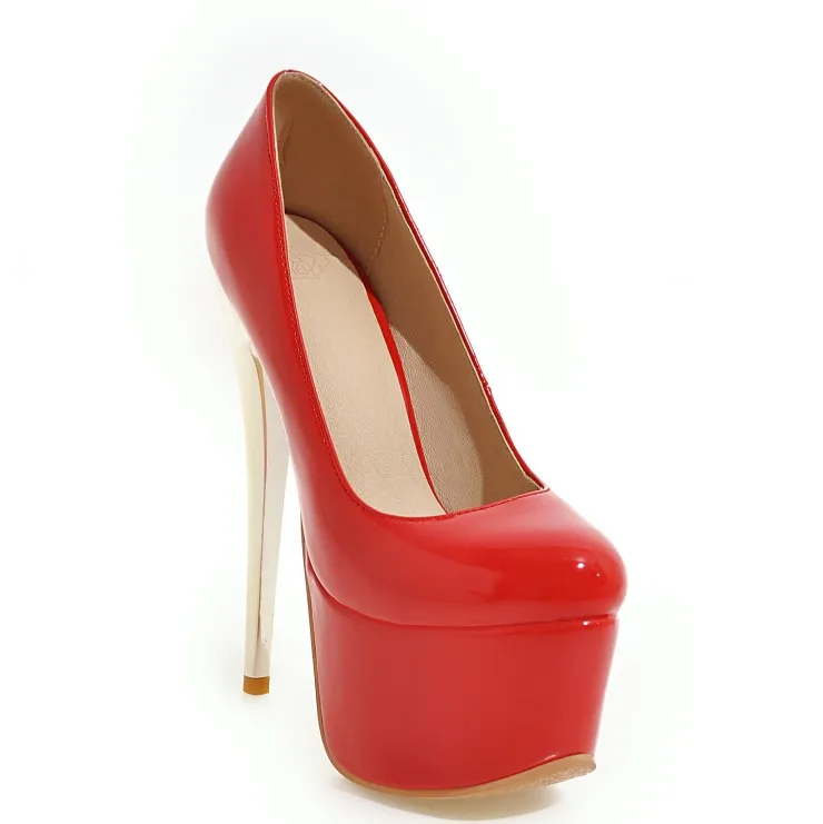Г. Новые Модные женские свадебные туфли вечерние женские туфли больших размеров 30-48 пикантные водонепроницаемые туфли на высоком каблуке с круглым носком, Y-18 - Цвет: Красный