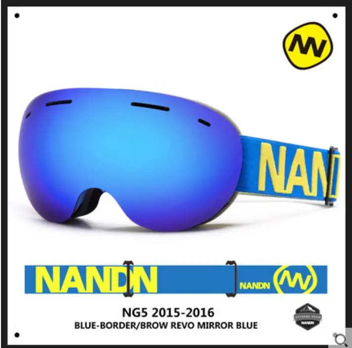 NANDN Для мужчин Для женщин сноуборд-Спорт лыжные очки двойные линзы анти-туман профессиональные лыжные очки NG3 Сменная линза большие сферические - Цвет: NG5 C2