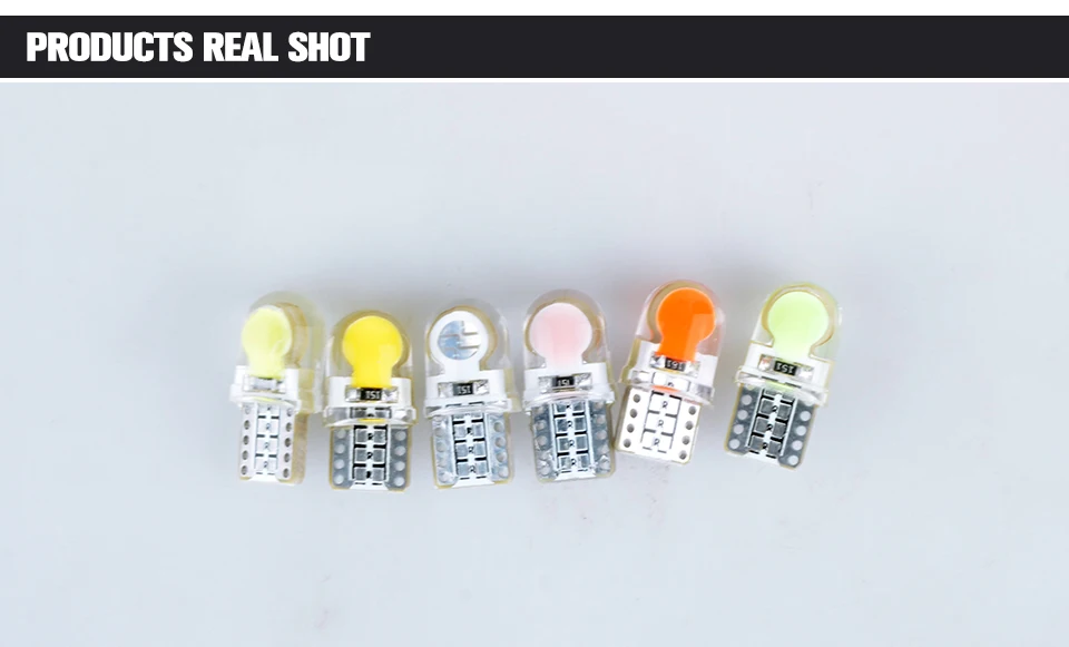 7pcs T10 W5W Silicone Case COB LED Car Parking Light 194 168 Silica Gel LED Wedge Interior Dome Lamp Auto Turn Side Bulbs 12V (8)