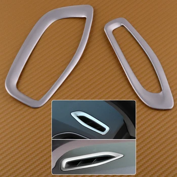 

CITALL Car 2pcs Stainless Steel Dashboard Air Condition Vent Frame Cover Trim Fiber Sticker Car Center Outlet For Volvo V60 S60