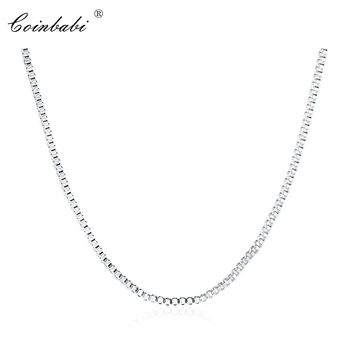 

1MM Geometric Box Chains Necklace,Casual 925 Sterling Silver For Women,Box With Silver Chain Fashion Chain Aberdeen