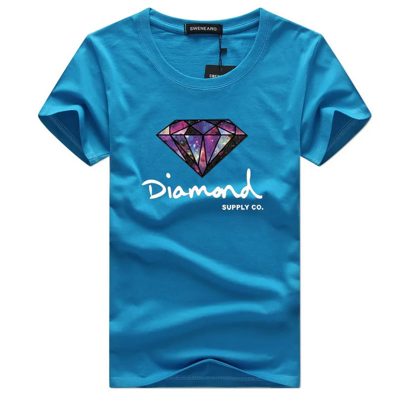 

2018 short-sleeved t-shirt men casual tide brand summer t shirt round neck men's T-shirts Korean fashion tshirt Diamond pattern