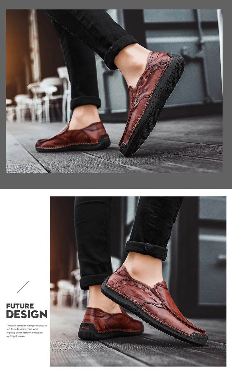 Весна 2019 г. Мужская обувь из натуральной кожи из яловой кожи мужские лоферы Для мужчин повседневная обувь нескользящей мягкой Мужская