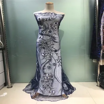 

2017 African tulle lace fabric with stones french net lace with stones and 3d flower high quality 3d tulle lace fabric KF32-1