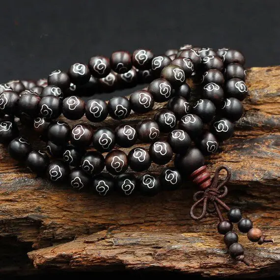 Beads Indonesian Wood Mala Beads 10-12mm