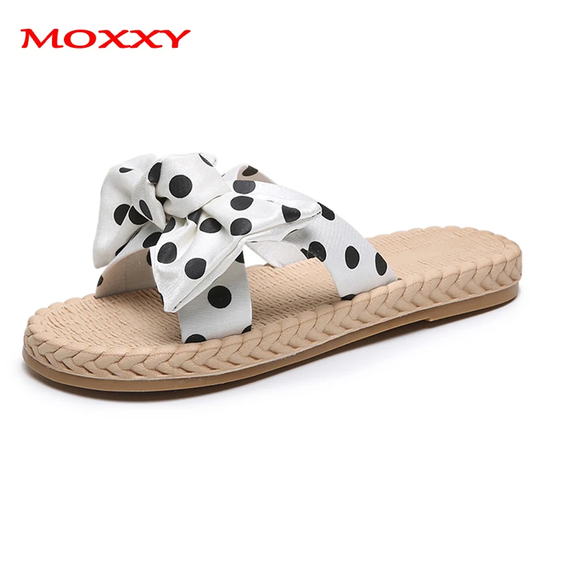 

2019 New Cute Flower Slippers Women Shoes Comfort Flat Indoor Home Slippers Bow Slides Summer Shoes Woman Black zapatos de mujer