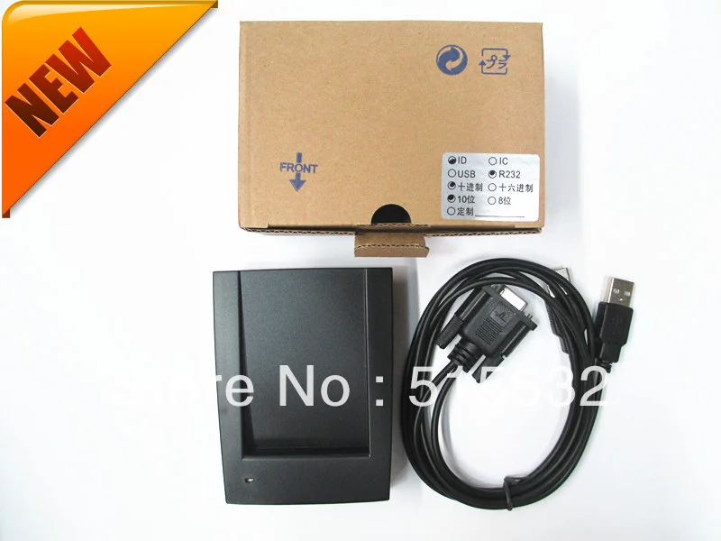 New RS232 New Security Black USB RFID Proximity Sensor Smart ID Card Reader 125Khz EM new security black usb rfid id reader proximity smart 125khz em4100 card read free shipment