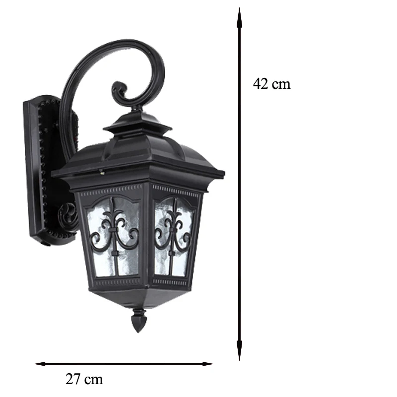 AC 110 v-240 v для дома и улицы Винтаж Водонепроницаемый настенный светильник E27 светодиодные лампы черный металлический корпус Ретро светильник фойе спальни столовая